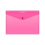 Конверт на кнопке Бюрократ Double Neon DNEPK803A4PINK A4 гориз. пластик 0.18мм розовый