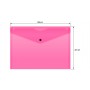 Конверт на кнопке Бюрократ Double Neon DNEPK803A4PINK A4 гориз. пластик 0.18мм розовый