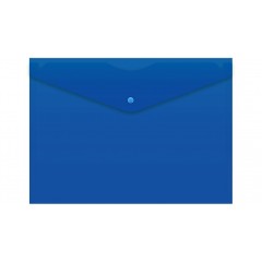 Конверт на кнопке Бюрократ -PK803ANBLU A4 непрозрачный пластик 0.18мм синий кнопка голубая