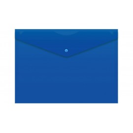 Конверт на кнопке Бюрократ -PK803ANBLU A4 непрозрачный пластик 0.18мм синий кнопка голубая