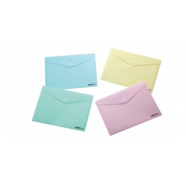 Папка-конверт на кнопке A4 (330х238мм) 180 мкм, пастельный голубой, арт.US-2024N blue
