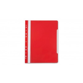 Папка-скоросшиватель Бюрократ -PS-P20RED A4 прозрач.верх.лист боков.перф. пластик красный 0.12/0.16