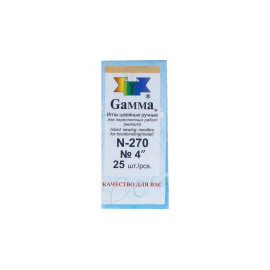 Иглы для шитья ручные Gamma N-270, 10см, 25шт. в конверте 3140510762