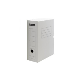 Короб архивный с клапаном, микрогофрокартон, 100мм, ассорти, арт. A-GBL100C_1775, цвет белый