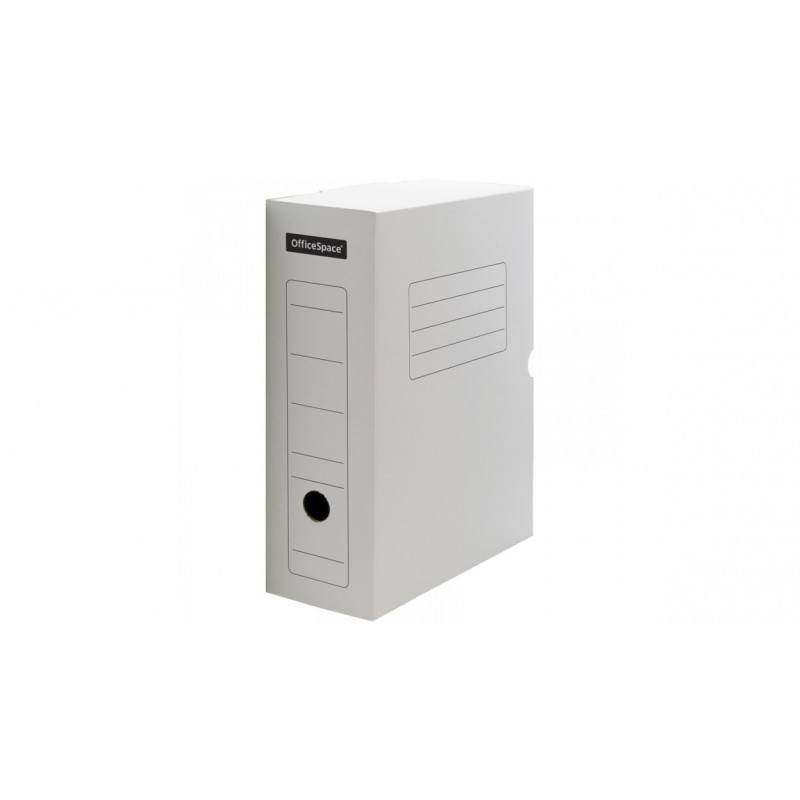 Короб архивный с клапаном, микрогофрокартон, 100мм, ассорти, арт. A-GBL100C_1775, цвет белый