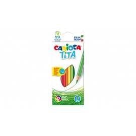 Карандаши цветные пластиковые Carioca "Tita", 12цв., заточен., картон, европодвес 42793