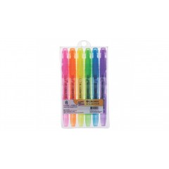 Набор текстовыделителей Crown "Multi Hi-Lighter" 06цв., 1-4мм, чехол с европодвесом H-500-6