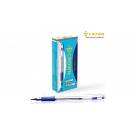 Ручка гелевая Crown "Hi-Jell Grip" синяя, 0,5мм, грип HJR-500RB