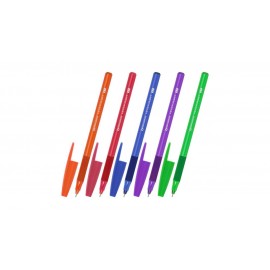 Ручка шариковая BRAUBERG "i-STICK POINT", синяя, корпус ассорти неон, линия письма 0,35 мм, 144022