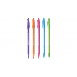 Ручка шариковая масляная BRAUBERG STRIPES, СИНЯЯ, корпус ассорти, узел 0,7 мм, линия письма 0,35 мм, 143736