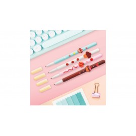 Ручка шариковая MESHU "Sweets" синяя, 0,7мм, софт-тач, корпус ассорти, с топпером 296399