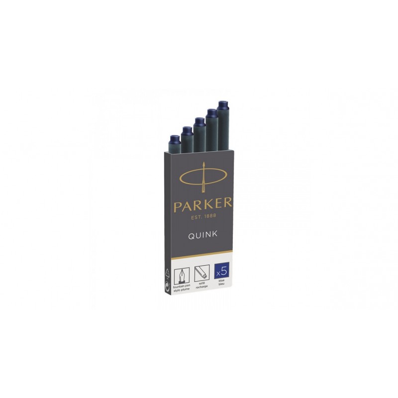 Картридж с чернилами QUINK для перьевой ручки, LONG, упаковка из 5 шт., арт. PARKER-S0116240, PARKER-S0116200, цвет чернил синий