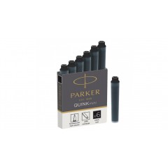 Картридж-мини с чернилами QUINK для перьевой ручки, SHORT, арт. PARKER-S0767240, арт. PARKER-S0767220, цвет чернил черный