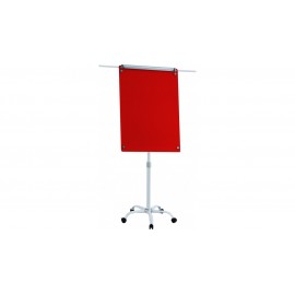 Флипчарт стеклянный магнитно-маркерный Classic Boards BMF96-VA1/G, 90x60см (красный), мобильный на колесиках, регулируемая высота